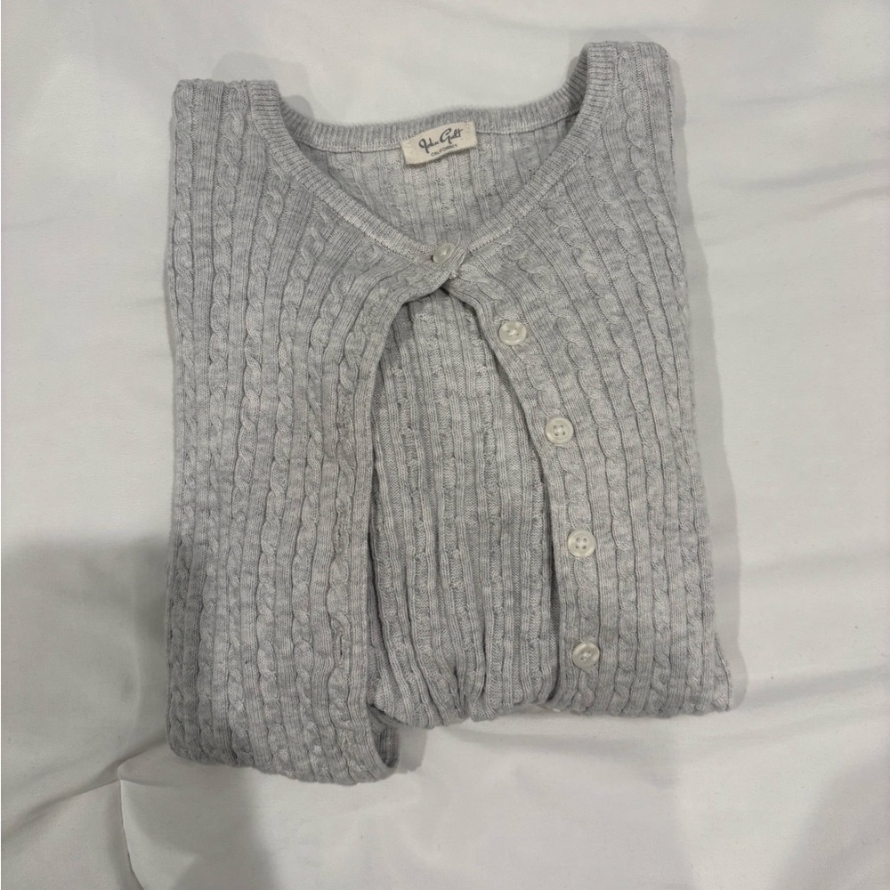 Brandy Melville  Gray Cable Knit Cardigan